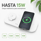 Base de carga 3 en 1 android / apple cw65 blanca 4