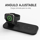 Base de carga 3 en 1 android / apple cw65 negra 2