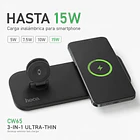 Base de carga 3 en 1 android / apple cw65 negra 3