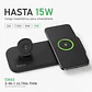 Base de carga 3 en 1 android / apple cw65 negra - Miniatura 3