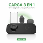 Base de carga 3 en 1 android / apple cw65 negra 4