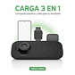 Base de carga 3 en 1 android / apple cw65 negra - Miniatura 4