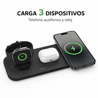 Base de carga 3 en 1 android / apple cw65 negra 6