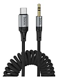 Cable de audio auxiliar 3.5 a USB-C trenzado tipo resorte - Miniatura 1