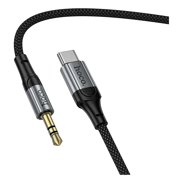 Cable de audio auxiliar 3.5 a USB-C trenzado tipo resorte 2