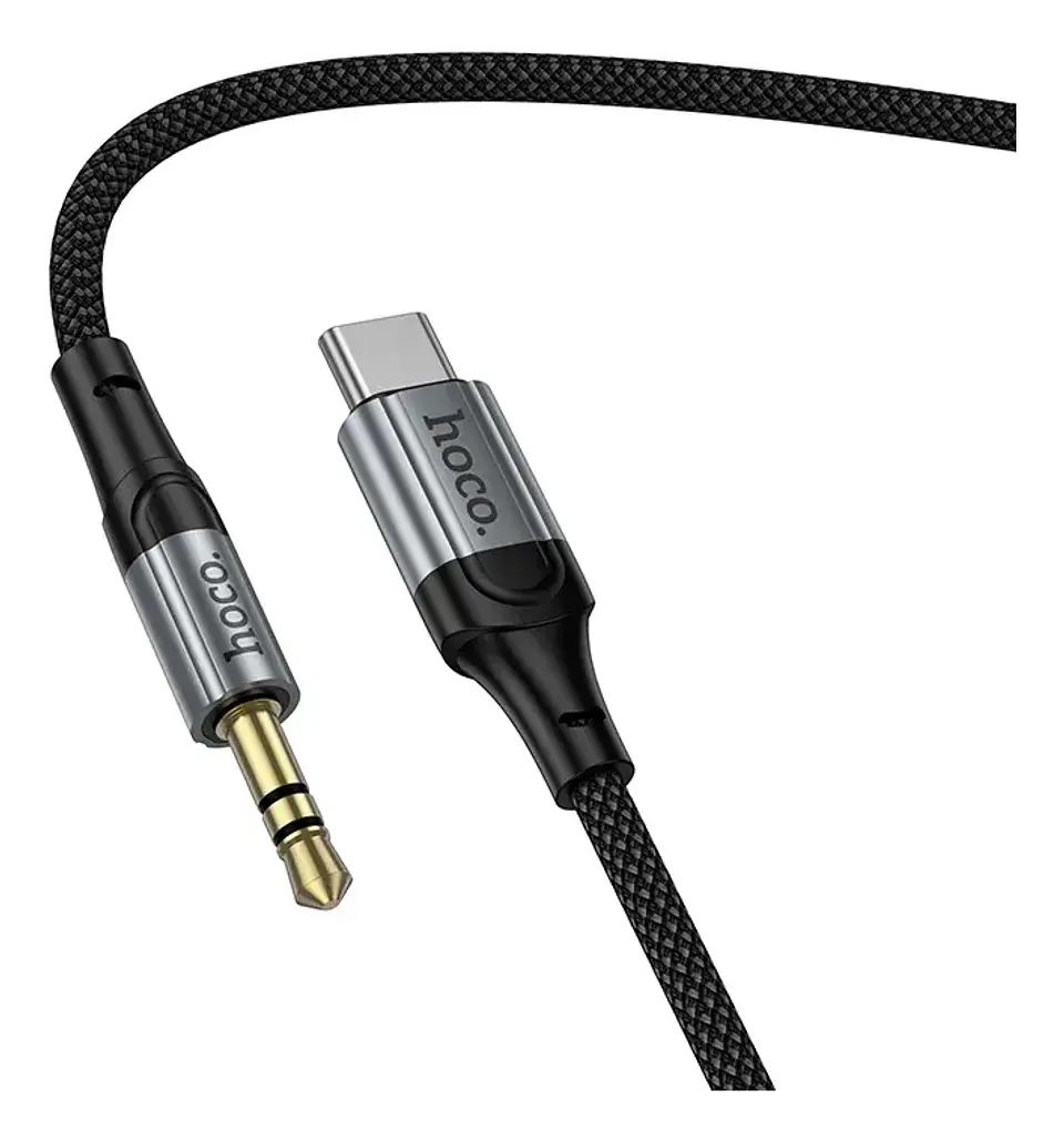 Cable de audio auxiliar 3.5 a USB-C trenzado tipo resorte 2