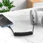 Cable de audio auxiliar 3.5 a USB-C trenzado tipo resorte 3