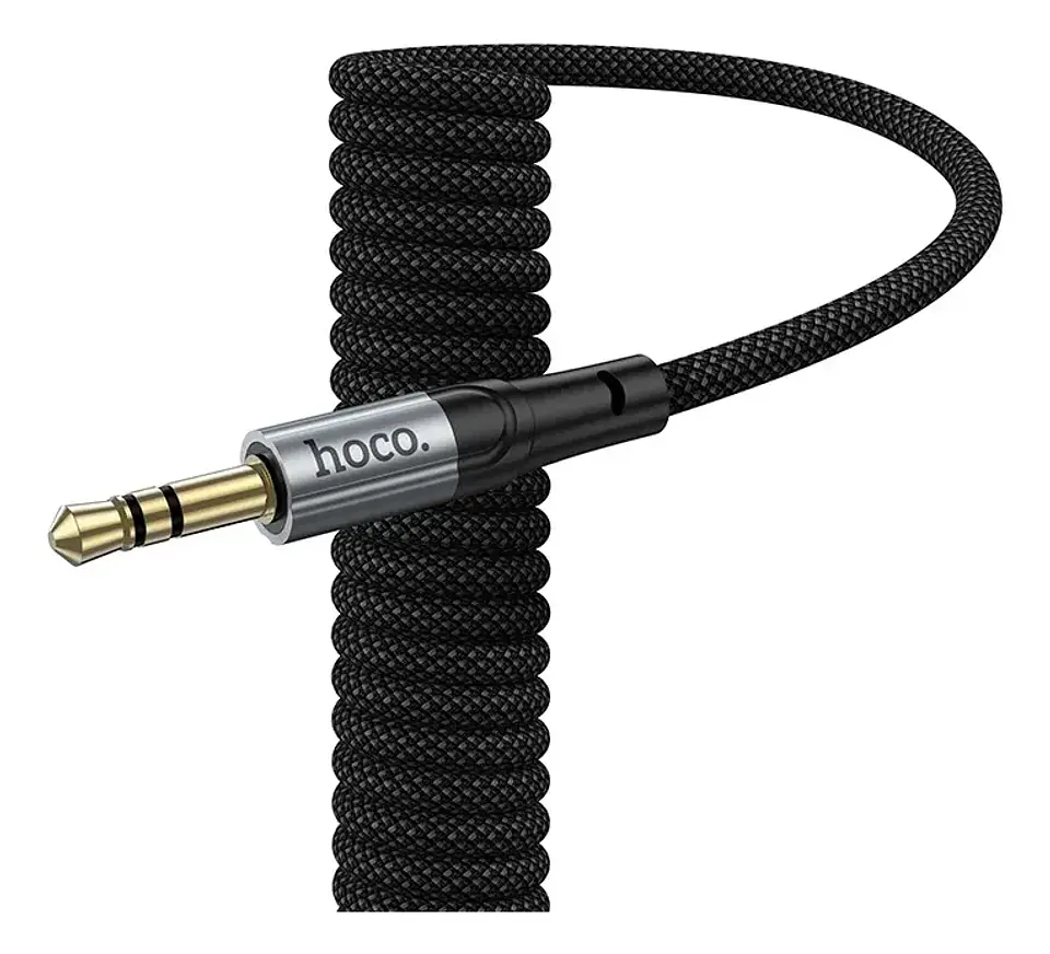 Cable de audio auxiliar 3.5 a USB-C trenzado tipo resorte 4