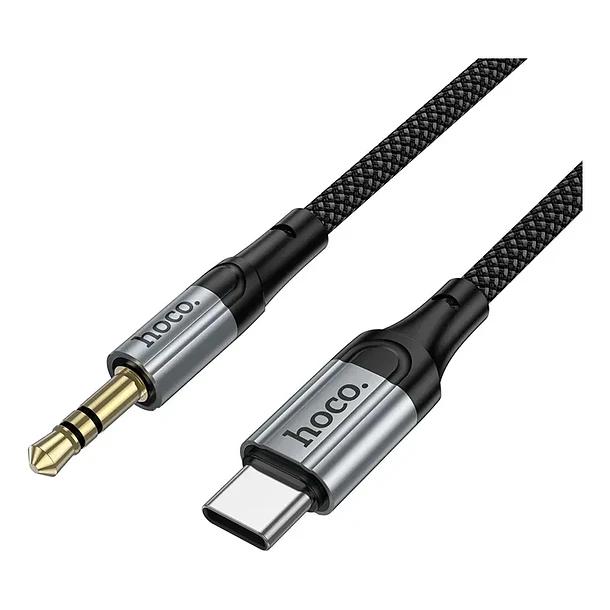 Cable de audio auxiliar 3.5 a USB-C trenzado tipo resorte 5