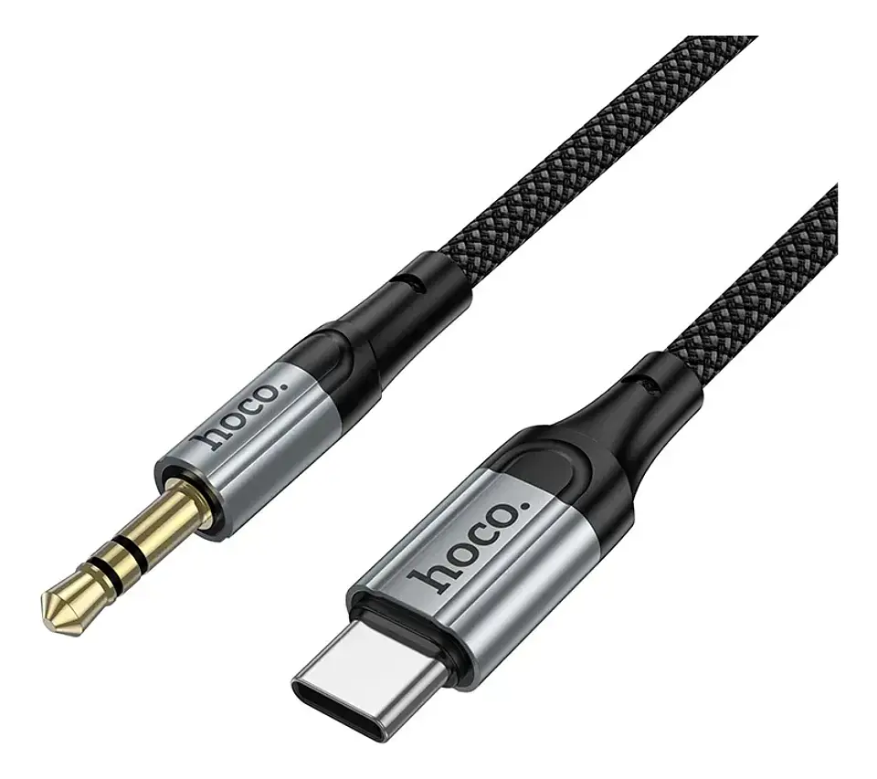 Cable de audio auxiliar 3.5 a USB-C trenzado tipo resorte 5