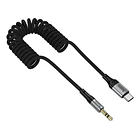 Cable de audio auxiliar 3.5 a USB-C trenzado tipo resorte 6