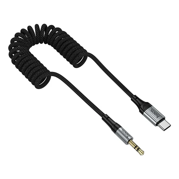 Cable de audio auxiliar 3.5 a USB-C trenzado tipo resorte 6