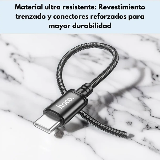 Cable Tipo C a Tipo C Hoco X109 2 Metro 60w Negro 4
