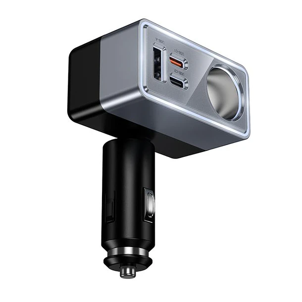argador adaptador vehiculo cenicero 165w + 2 usb-c + usb Z65A 2
