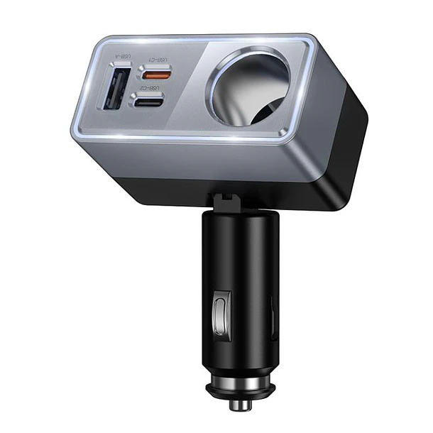 argador adaptador vehiculo cenicero 165w + 2 usb-c + usb Z65A 1
