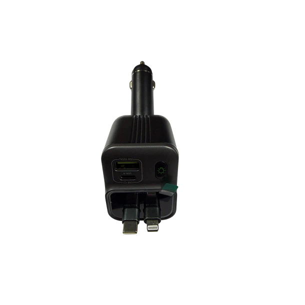 Cargador De Auto 4 En 1 Hoco Ace1 Led 80w Negro 3