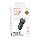 Cargador de Auto Borofone Bz32a Dual Usb Tipo C Gris 2