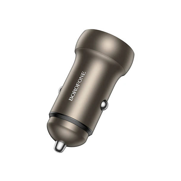 Cargador de Auto Borofone Bz32a Dual Usb Tipo C Gris 1