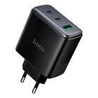 Cargador Carga Rapida Hoco C160a 65w Triple Negro 1