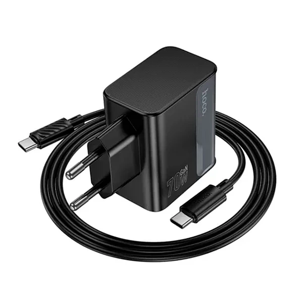 Cargador Carga Rapida Hoco Cs75a 70w Triple Tipo C Negro 3