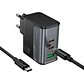 Cargador Carga Rapida Hoco Cs75a 70w Triple Tipo C Negro - Miniatura 1