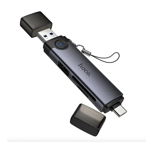 Lector De Tarjetas 3 En 1 Tipo C Sd Micro Sd + Usb Hoco Hb56 2