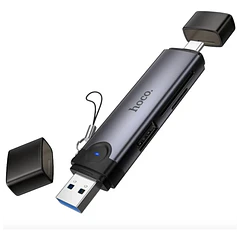 Lector De Tarjetas 3 En 1 Tipo C Sd Micro Sd + Usb Hoco Hb56