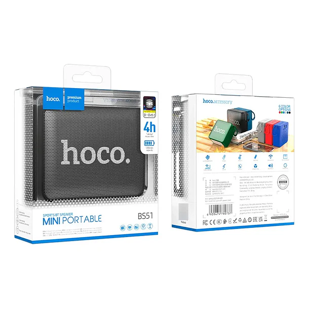 Parlante Hoco Bs51 Bluetooth Usb tf Fm 4HRS Negro 3