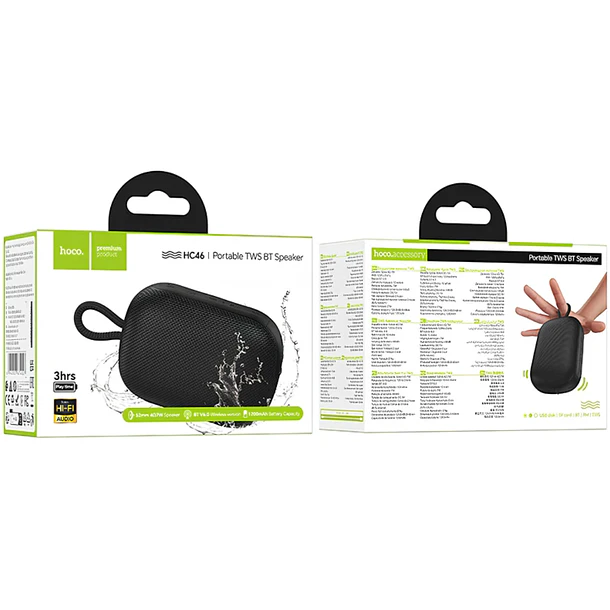 Parlante Bluetooth Hoco Hc46 7w Tws Negro 3