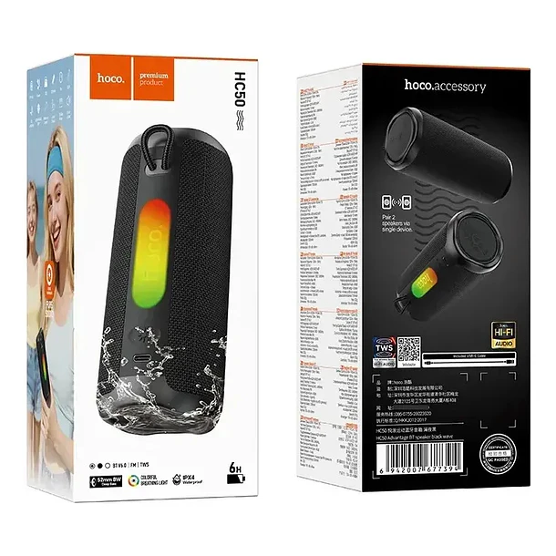Parlante Bluetooth Hoco Hc50 8w Tws Negro 3