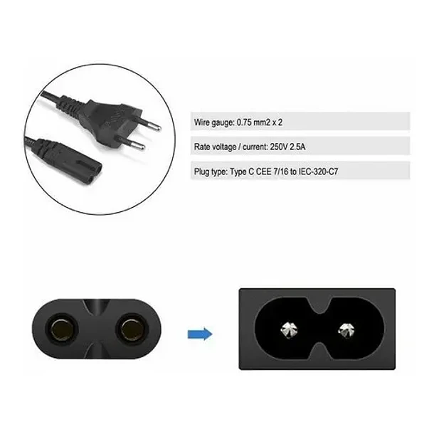 Cable de poder tipo 8 1.8m 4