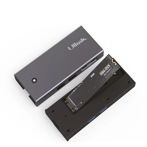 Cofre porta disco duro NVME Multipuerto 5 en 1 Mod. UL-HDDHUB 2
