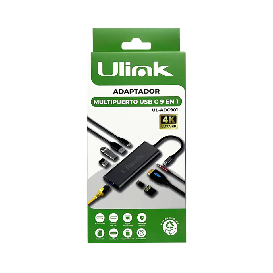 HUB Adaptador multipuerto USB C 9 en 1 / Mod. UL-ADC901 4