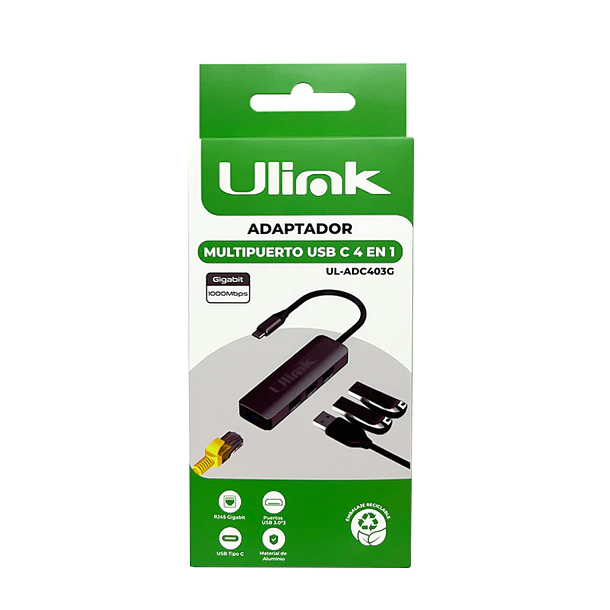 HUB Adaptador multipuerto USB C 4 en 1 / Mod. UL-ADC403G 3