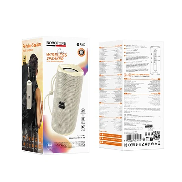 Parlante BT R100 borofone beige 5W X2 3