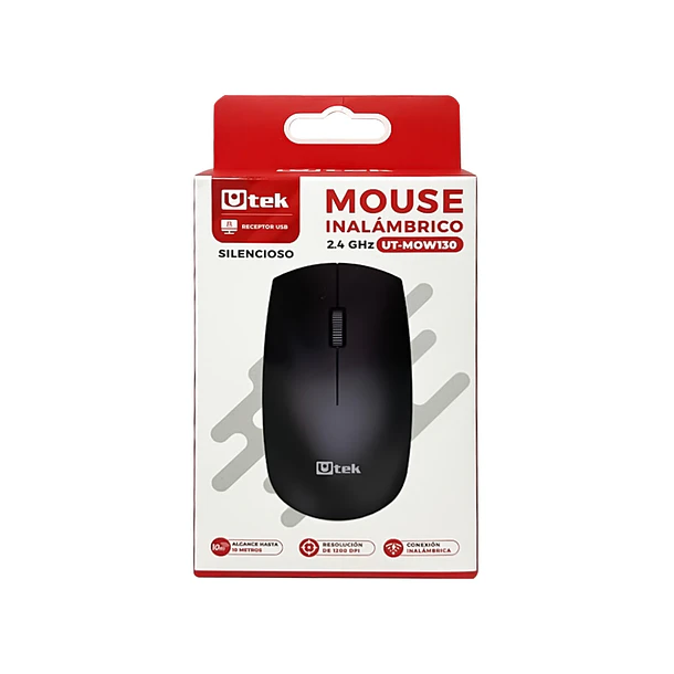 Mouse Inalámbrico 2.4 GHz Silencioso / Mod. UT-MOW130 3