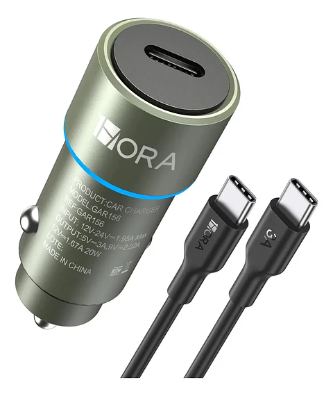 Turbocargador GAR153 de 20 W con cable tipo C a tipo C