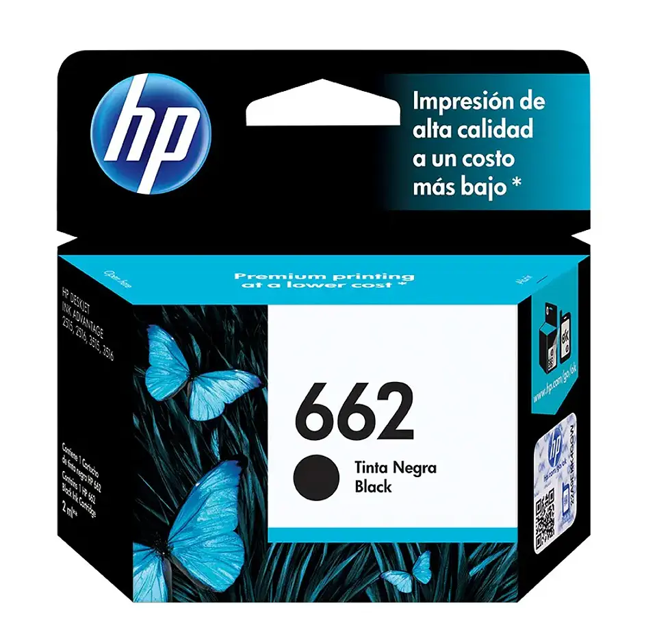 Tinta HP 662 Negra cartucho original  1