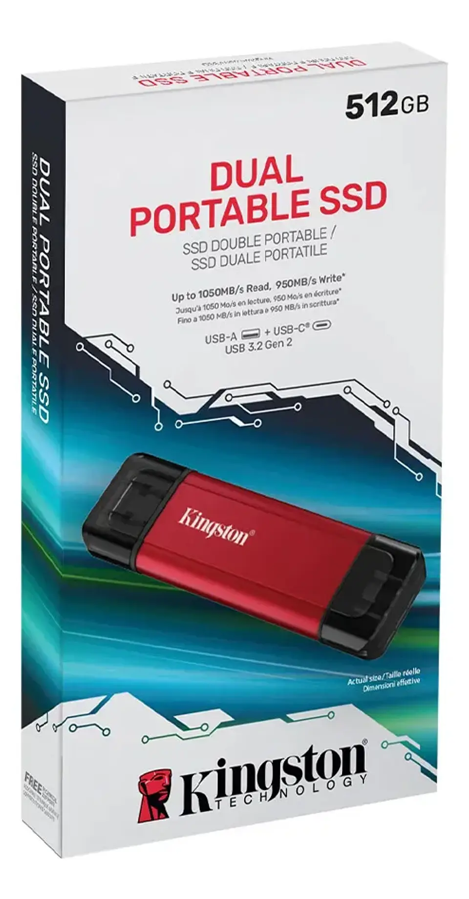 Kingston SSD Externo USB 3.2 GEN 2 512GB DUAL  6