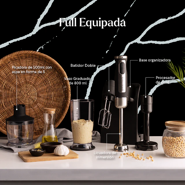 Mixer Batidora De Inmersión Minipimer Full 6 Accesorios Easyways 