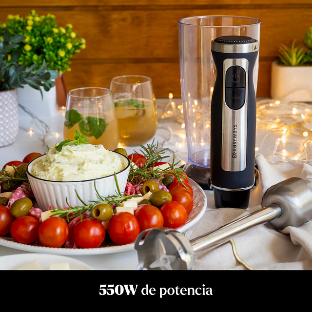 Mixer Batidora De Inmersión Minipimer Full 6 Accesorios Easyways 