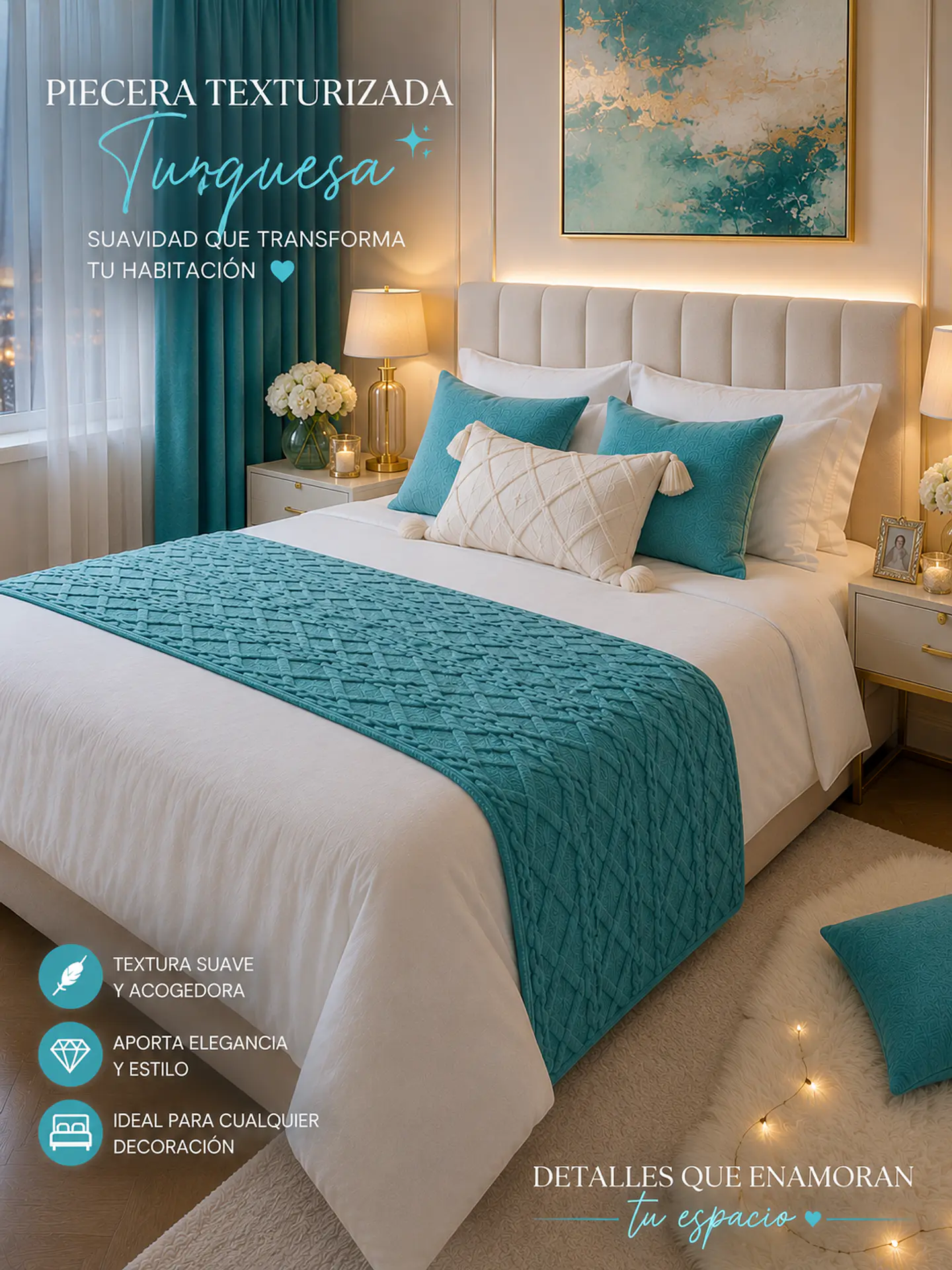 Piecera Texturizada 220*70 cms 2 Plazas/King 1