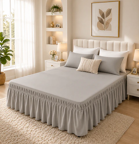 Faldón de Cama Ajustable Super King ✨