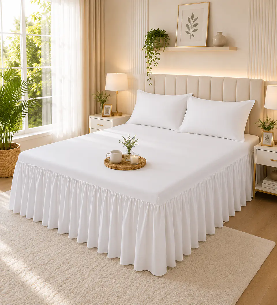 ✨ Faldón de Cama con Flecos 2 Plazas 1