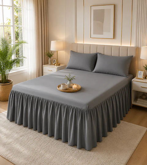 ✨ Faldón de Cama con Flecos 2 Plazas