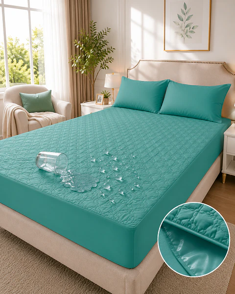 Cubre Colchón Impermeable con Fundas Super King Engomado Acolchado
