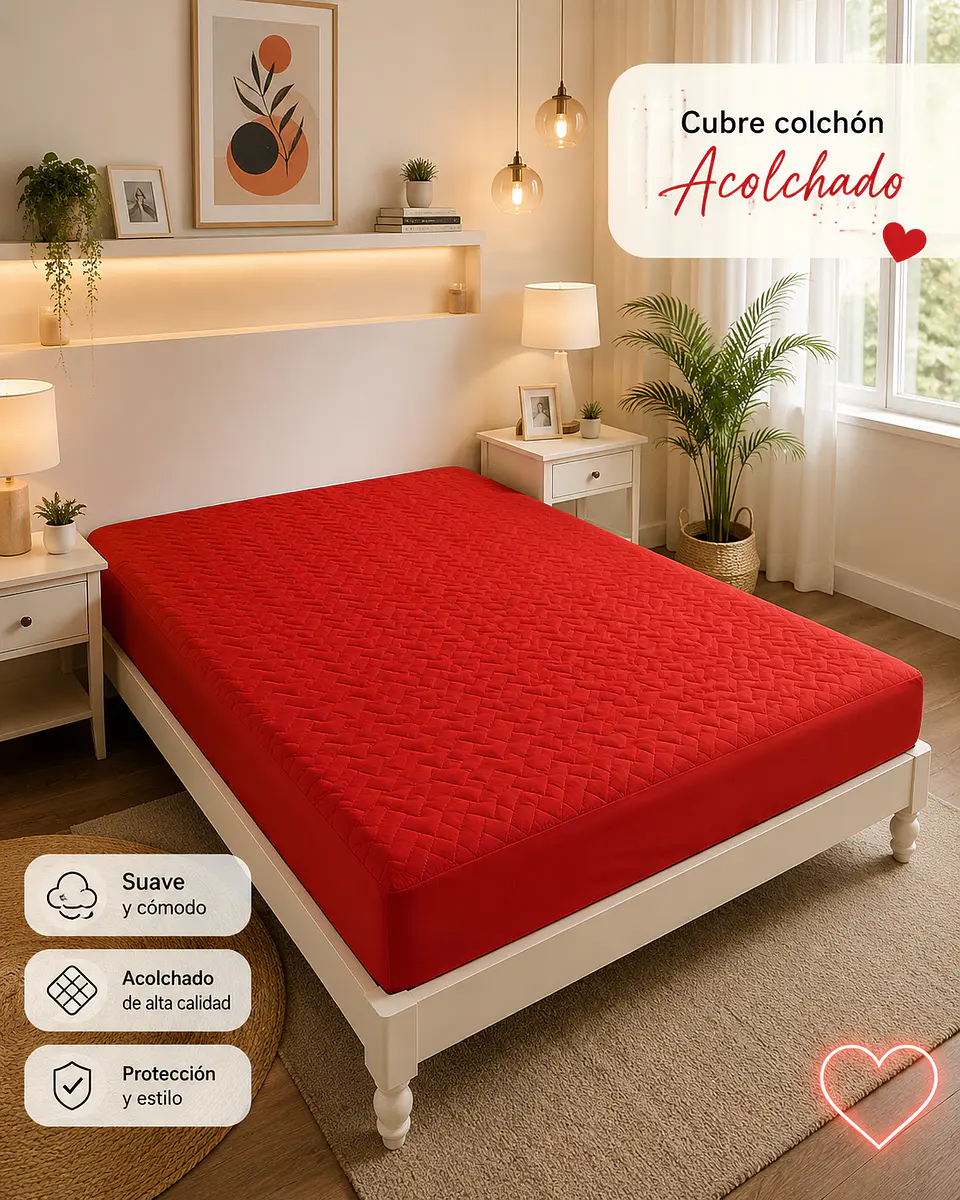Cubre Colchón Acolchado 1.5 Plaza – Suavidad, Protección y Confort ✨ 3