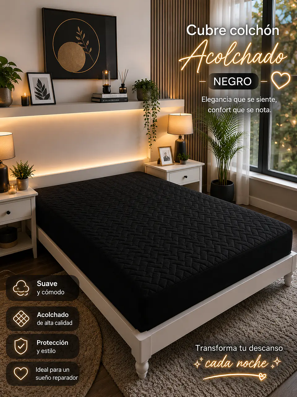 Cubre Colchón Acolchado 1.5 Plaza – Suavidad, Protección y Confort ✨ 4