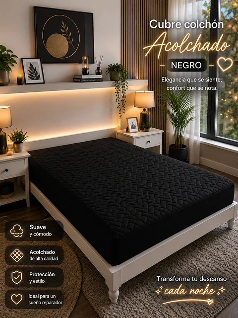 Cubre Colchón Acolchado King – Suavidad, Protección y Confort ✨