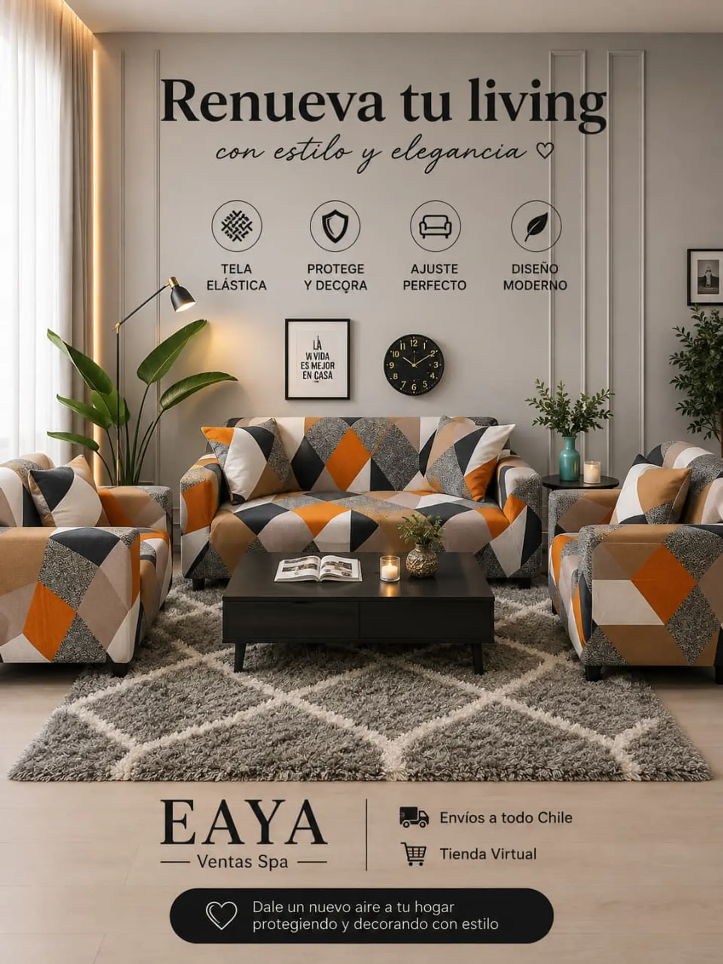 SET DE FUNDAS DE SILLÓN 3+1+1 ELÁSTICADAS 3